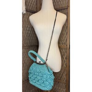 Patricia Nash Scalloped Raffia Chain Stap Shoulder Bag